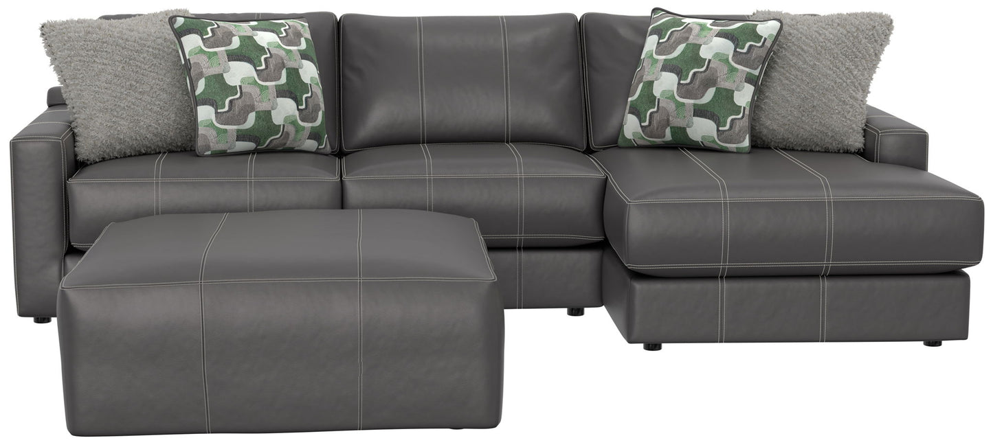 Minori - Italian Leather Sofa / Chaise And Cocktail Ottoman - Hornell Furniture Outlet