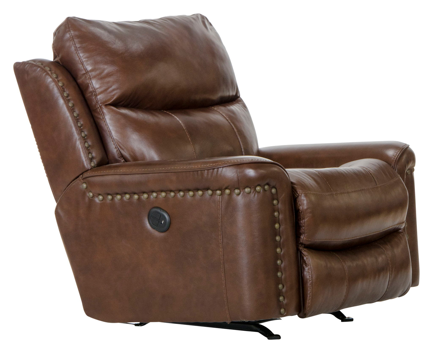 Ceretti - Power Wall Hugger Recliner - Brown Top Grain Italian Leather Match - Hornell Furniture Outlet
