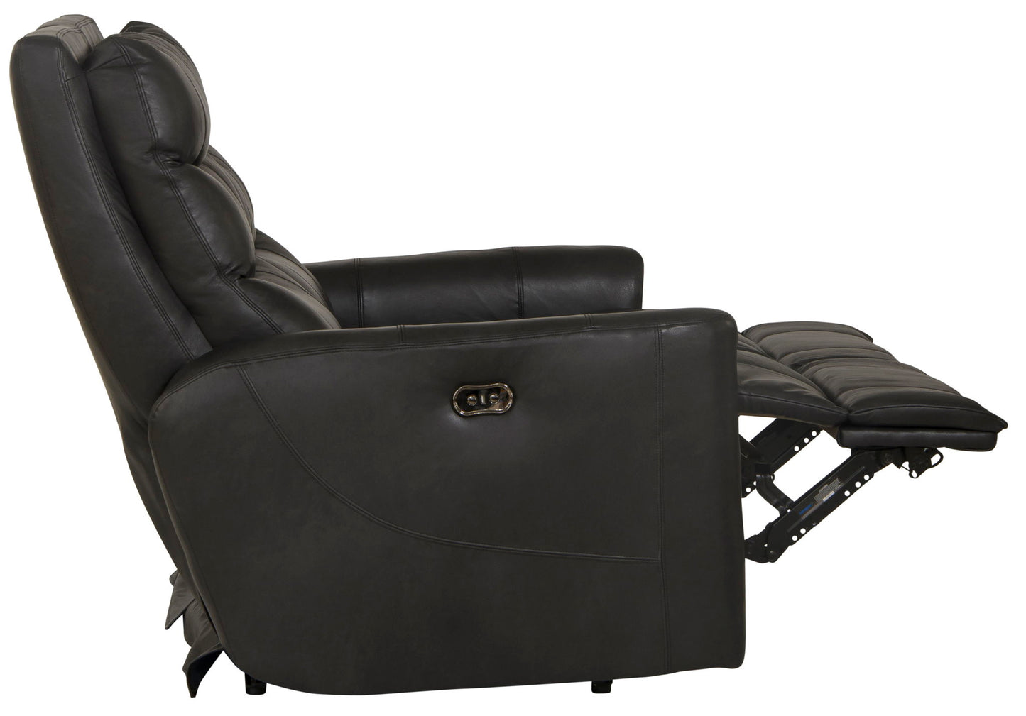 Bosa - Leather Power Reclining Loveseat - Charcoal - Hornell Furniture Outlet