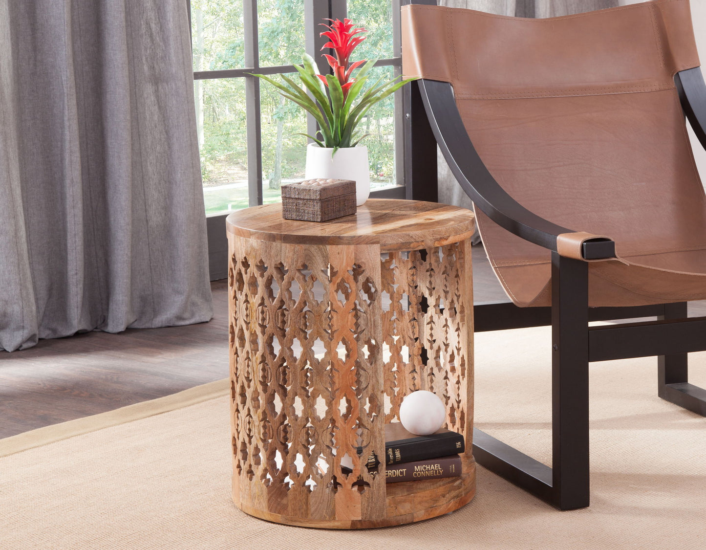 Brinley - Round End Table - Light Brown - Hornell Furniture Outlet