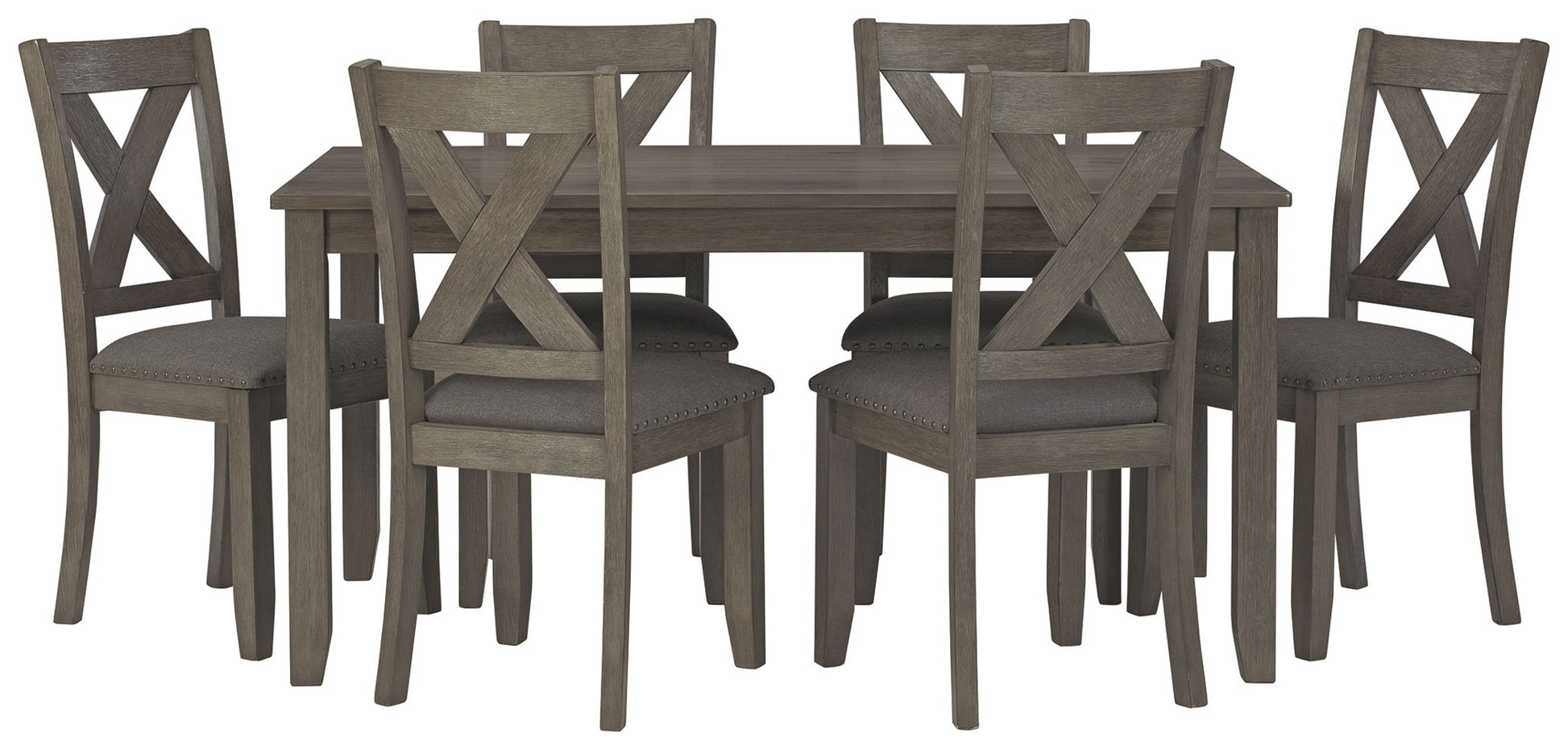 Caitbrook - Gray - RECT DRM Table Set (Set of 7) - Hornell Furniture Outlet