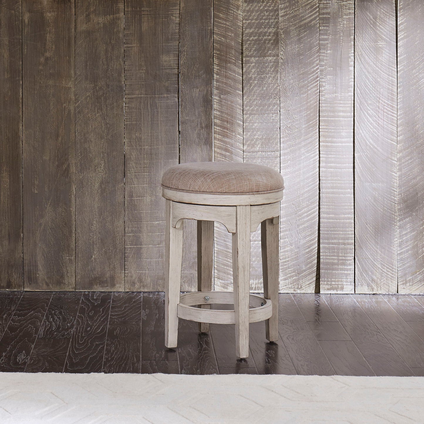 Farmhouse Reimagined - Console Swivel Stool - White - Hornell Furniture Outlet