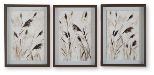 Honslow - Brown / Black / White - Wall Art Set (Set of 3) - Hornell Furniture Outlet