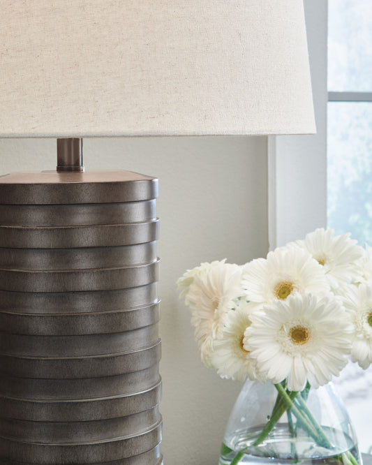 Neilett - Poly Table Lamp (Set of 2) - Antique Brown - Hornell Furniture Outlet