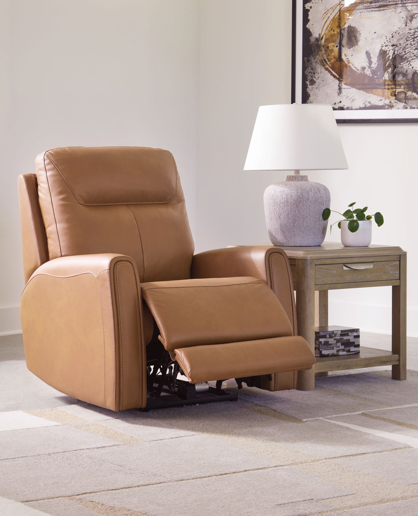 Tryanny - Butterscotch - Power Recliner/ Adj Headrest - Hornell Furniture Outlet