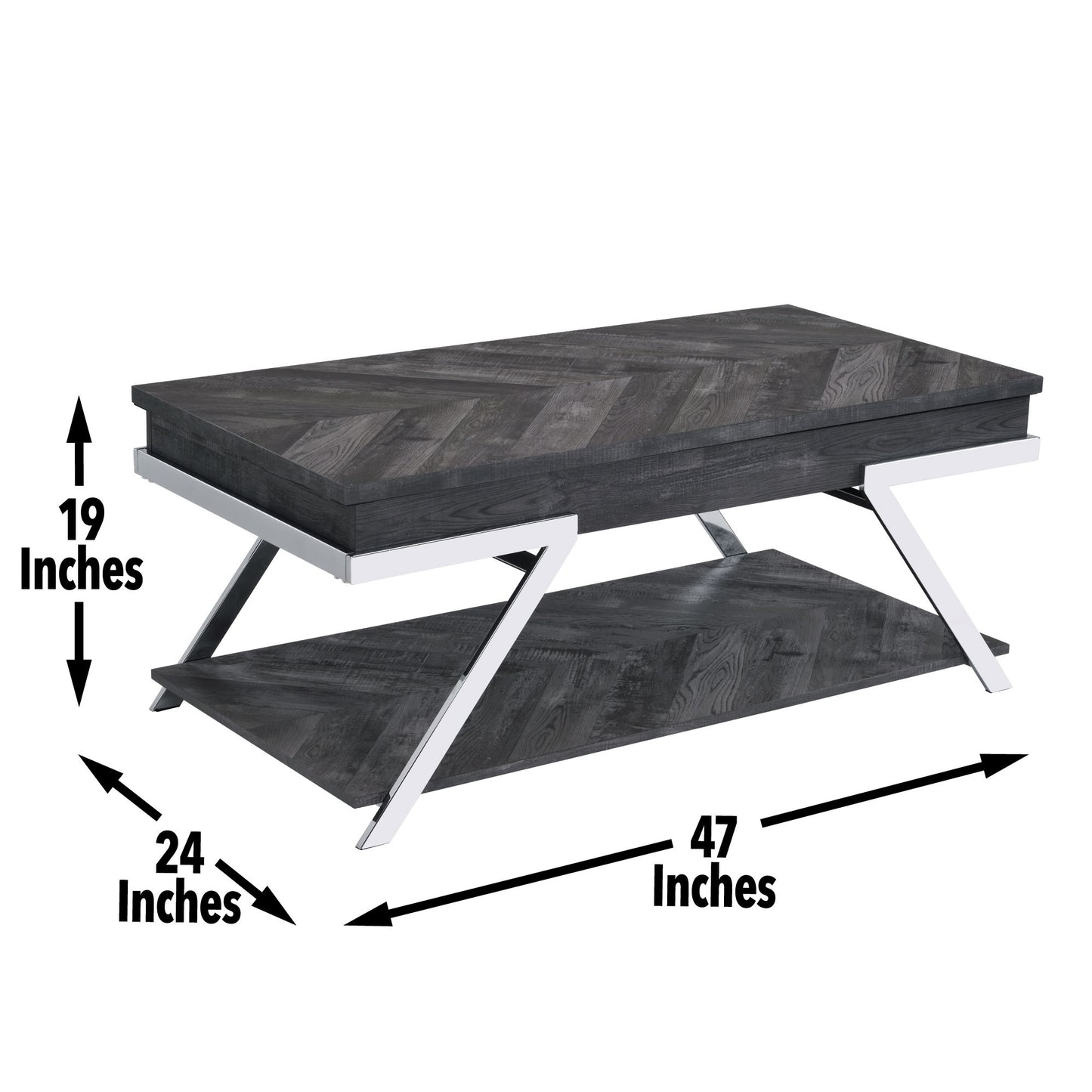 Roma - Lift Top Cocktail Table - Gray - Hornell Furniture Outlet