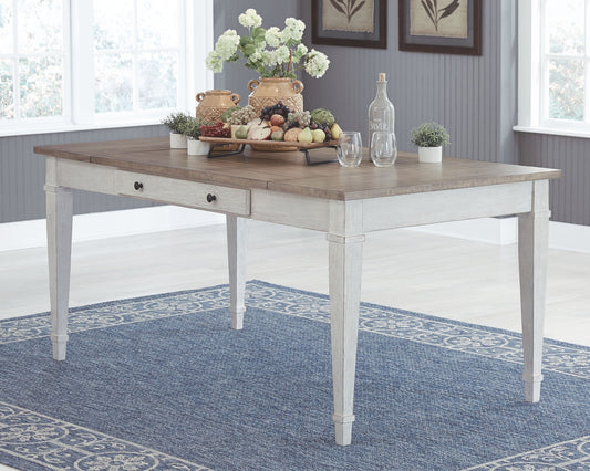 Skempton - White - RECT DRM Table w/Storage - Hornell Furniture Outlet