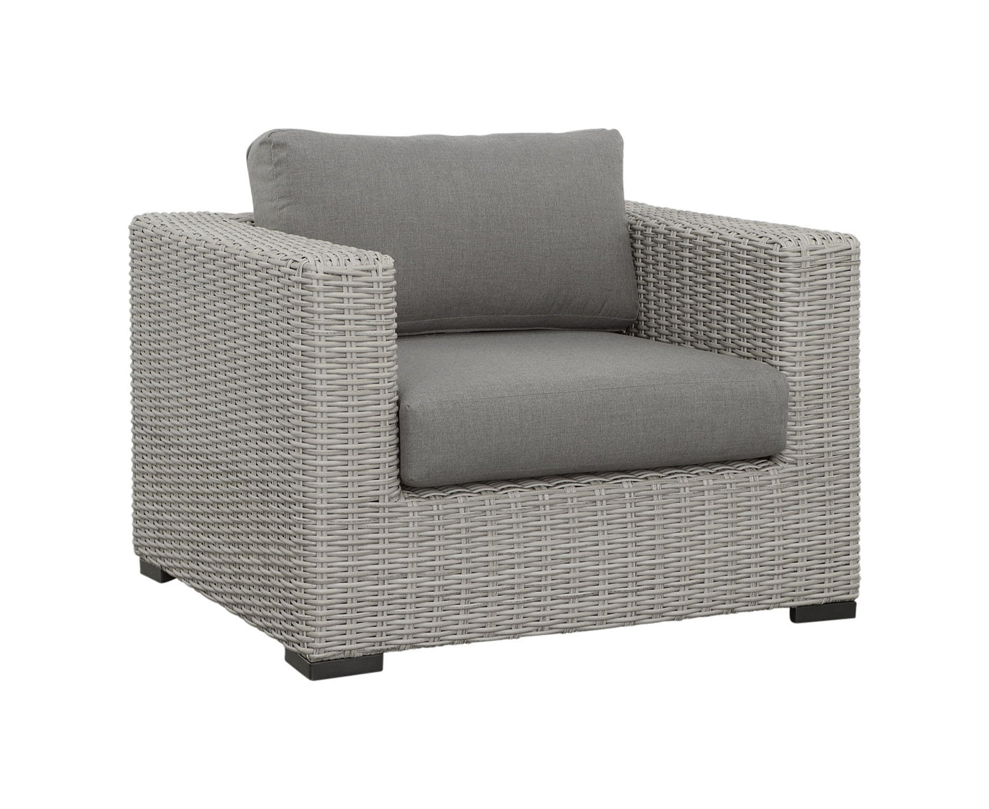 Blakley - Outdoor Lounge Chair (Set of 2) With Half - Round Wicker - Gray - Hornell Furniture Outlet