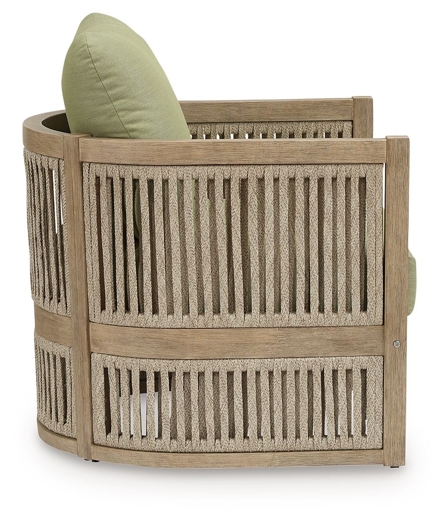 Serena Shores - Beige / Green - Lounge Chair With Cushion (Set of 2) - Hornell Furniture Outlet