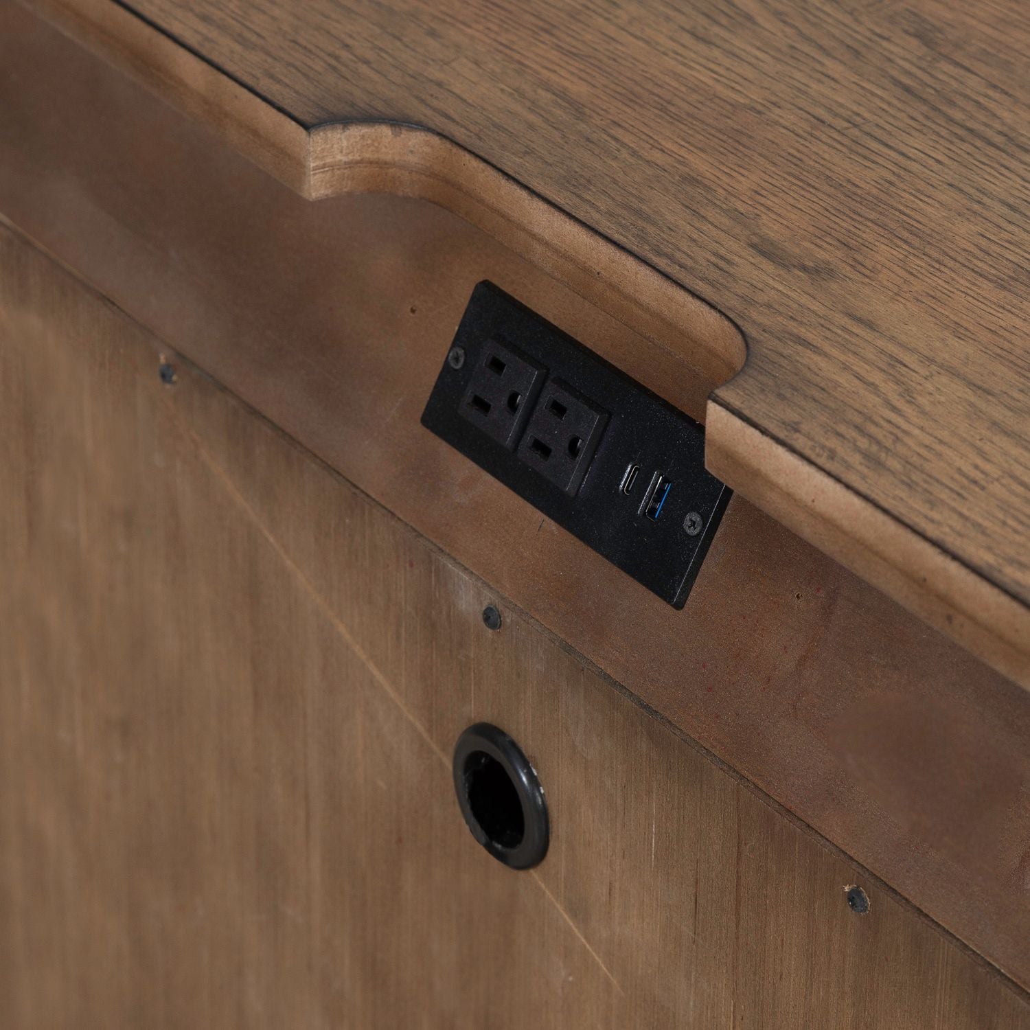 Carolina Park - 2 Door Bedside Chest With Charging Station - Brown - Hornell Furniture Outlet