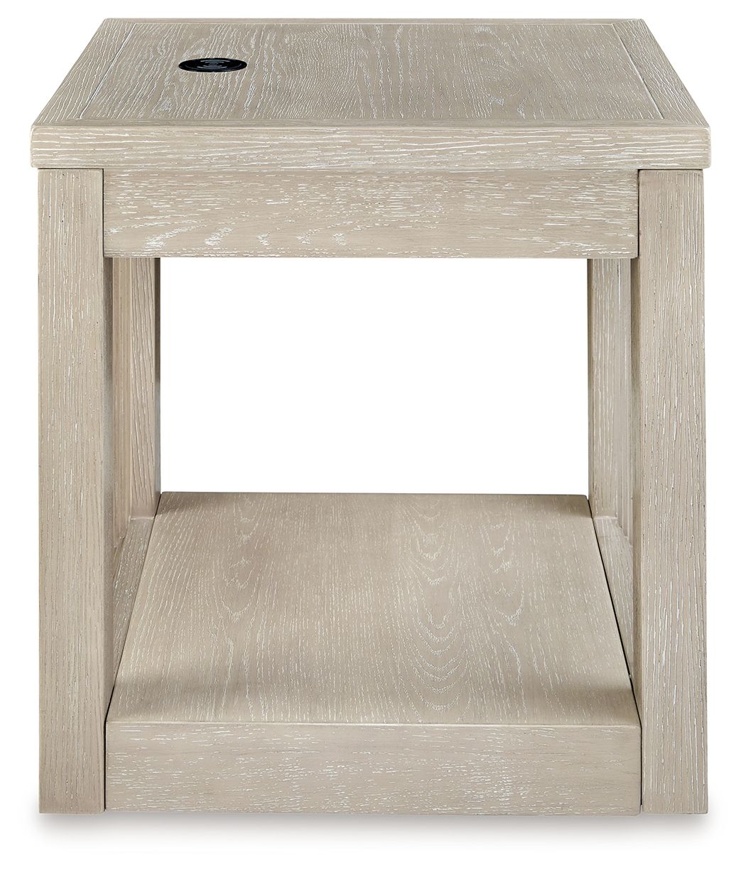 Marxhart - Bisque - Square End Table - Hornell Furniture Outlet