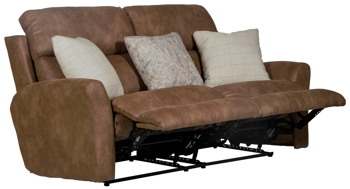 Justine - Lay Flat Reclining Loveseat - Burlap - Hornell Furniture Outlet