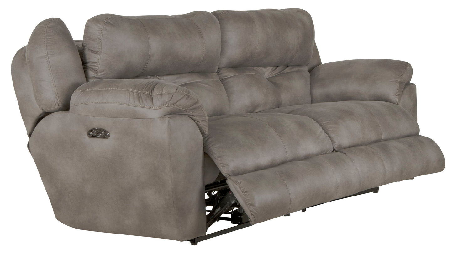 Ferrington - Power Lay Flat Reclining Sofa with Power Adjustable Headrest - Hornell Furniture Outlet