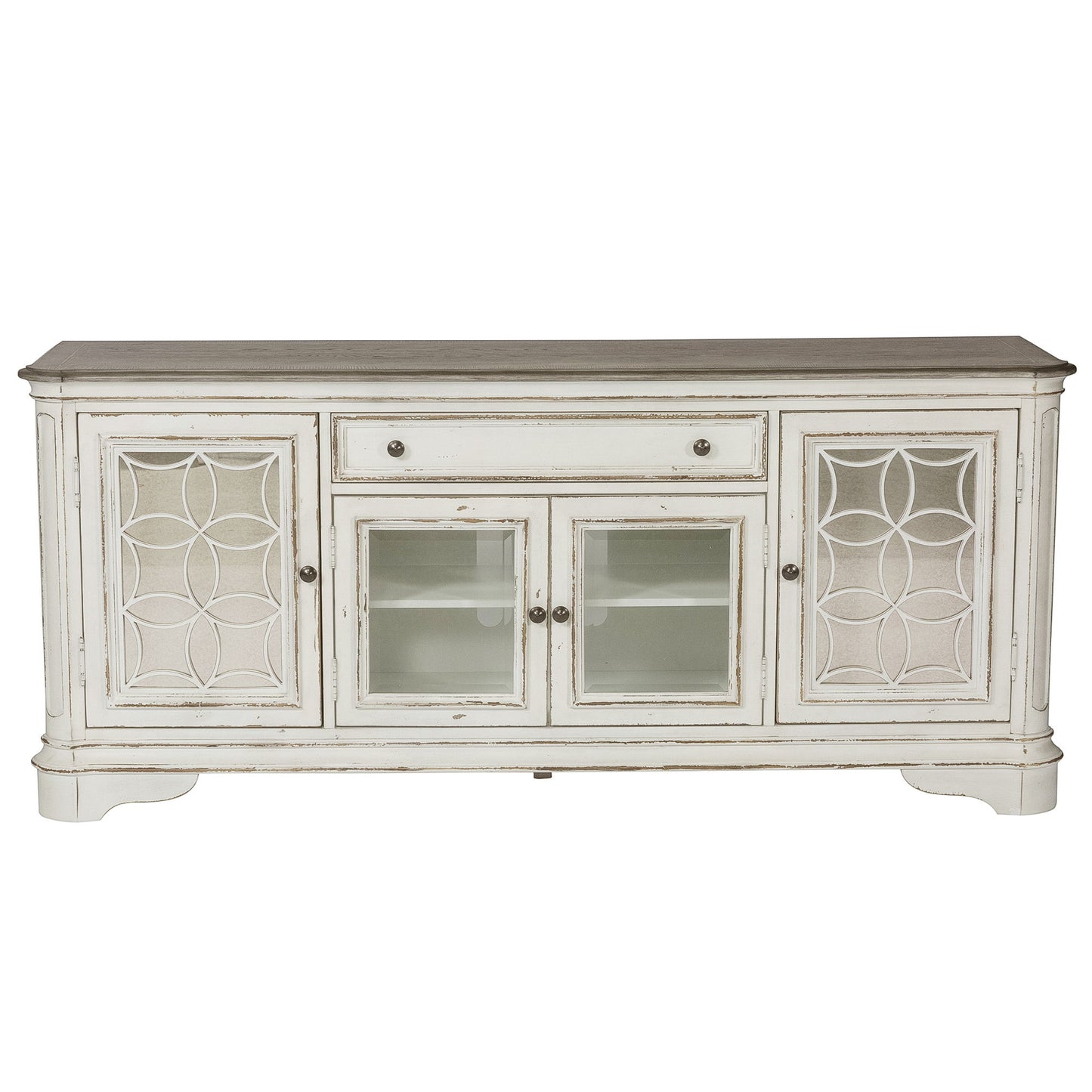 Magnolia Manor - EnteRTAinment TV Stand - Weathered Bisque - Hornell Furniture Outlet