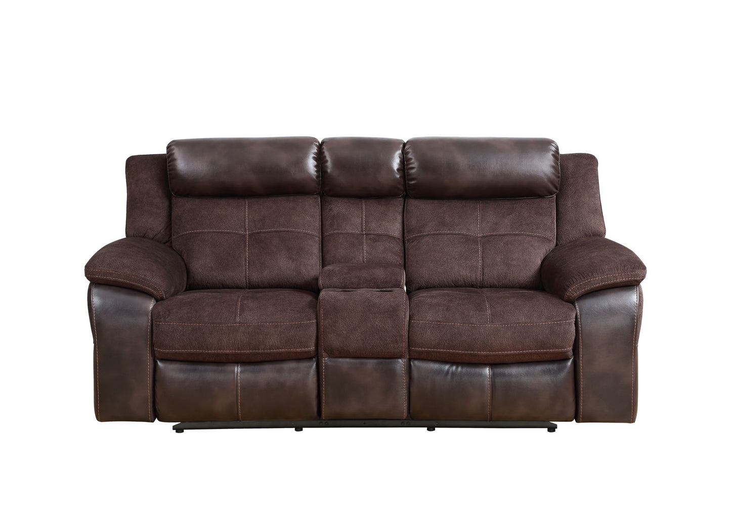 Pueblo - Manual Recliner Console - Dark Brown - Hornell Furniture Outlet