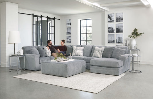 Glacier - Sectional With Cocktail Ottoman - Hornell Furniture Outlet