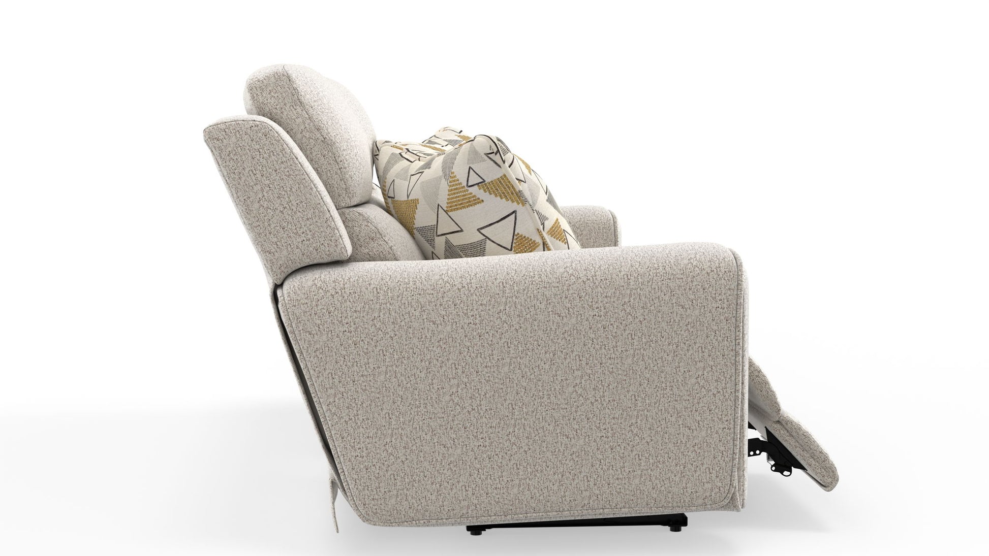Micah - Power Headrest Power Deep Seat Reclining Console Loveseat - Oatmeal - Hornell Furniture Outlet