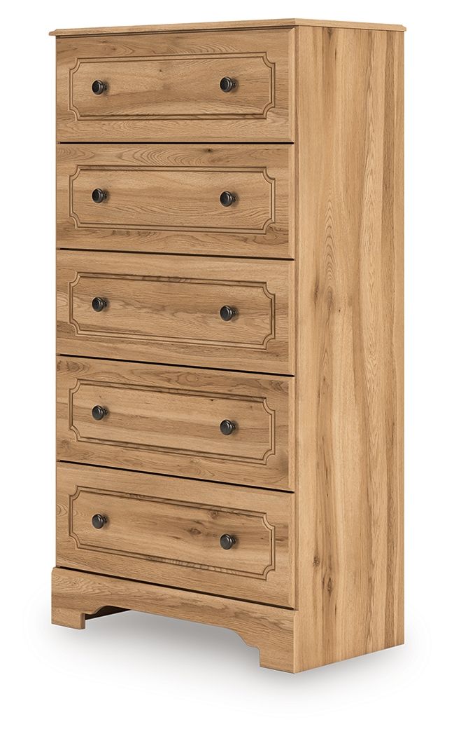 Aleaport - Warm Brown - Five Drawer Chest - Hornell Furniture Outlet