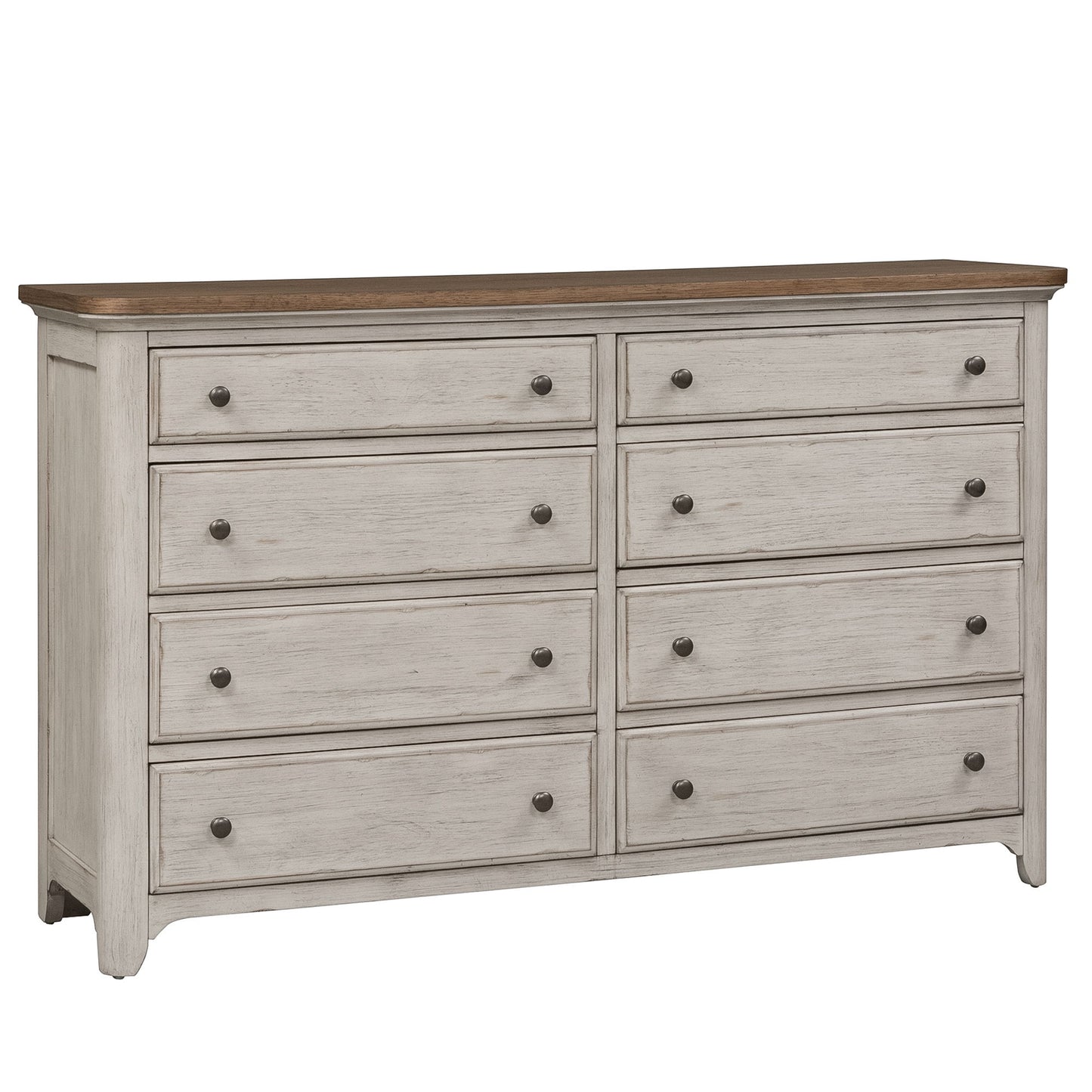Farmhouse Reimagined - 8 Drawer Dresser - White - Hornell Furniture Outlet