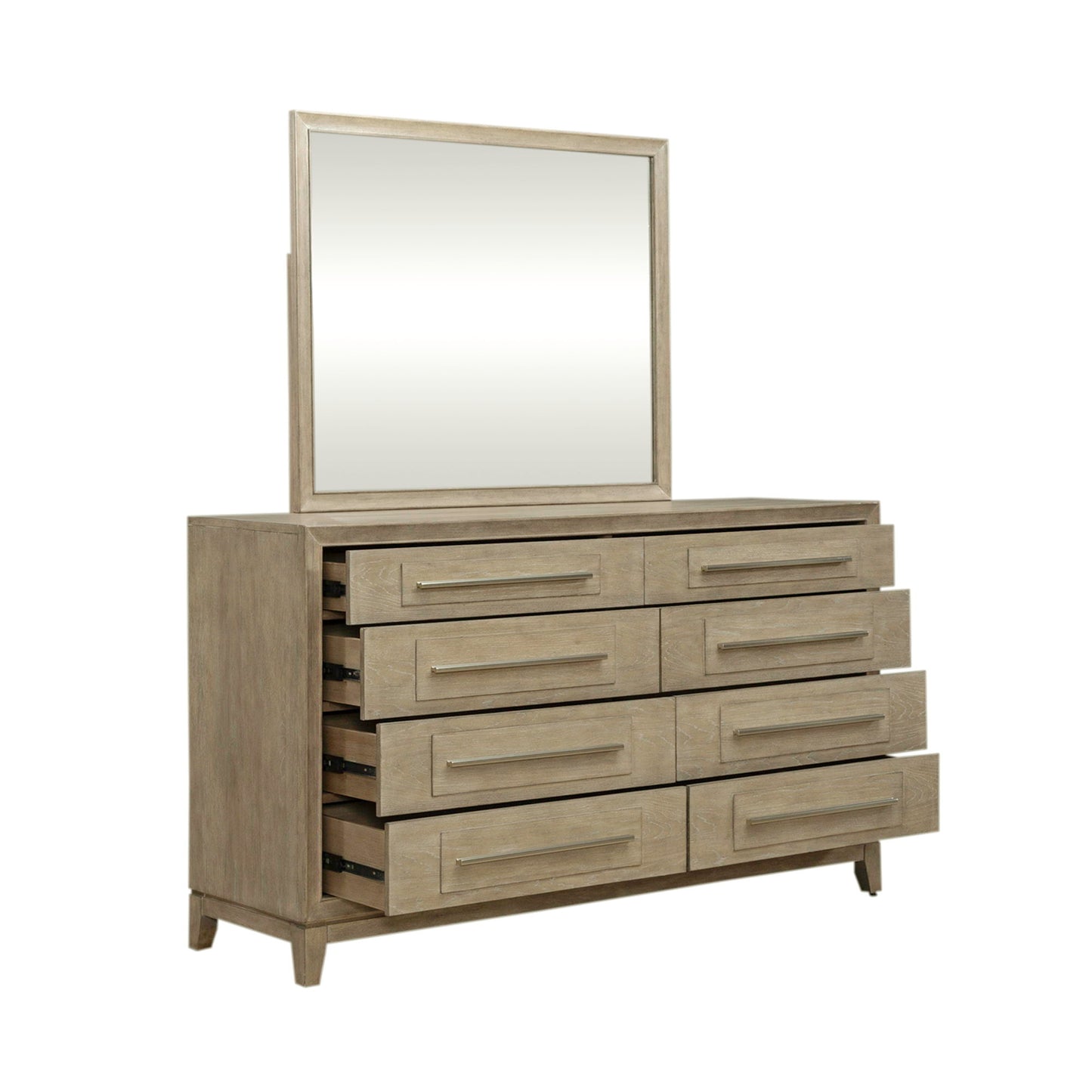 Brentwood - Dresser & Mirror - Sandstone - Hornell Furniture Outlet
