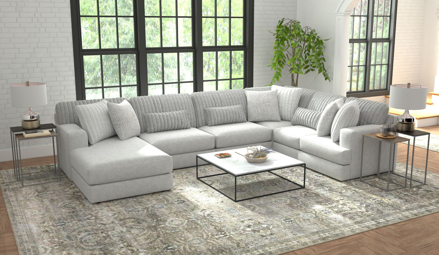Logan - Upholstered Sectional With Comfort Coil Seating And Accent Pillows Included - Hornell Furniture Outlet