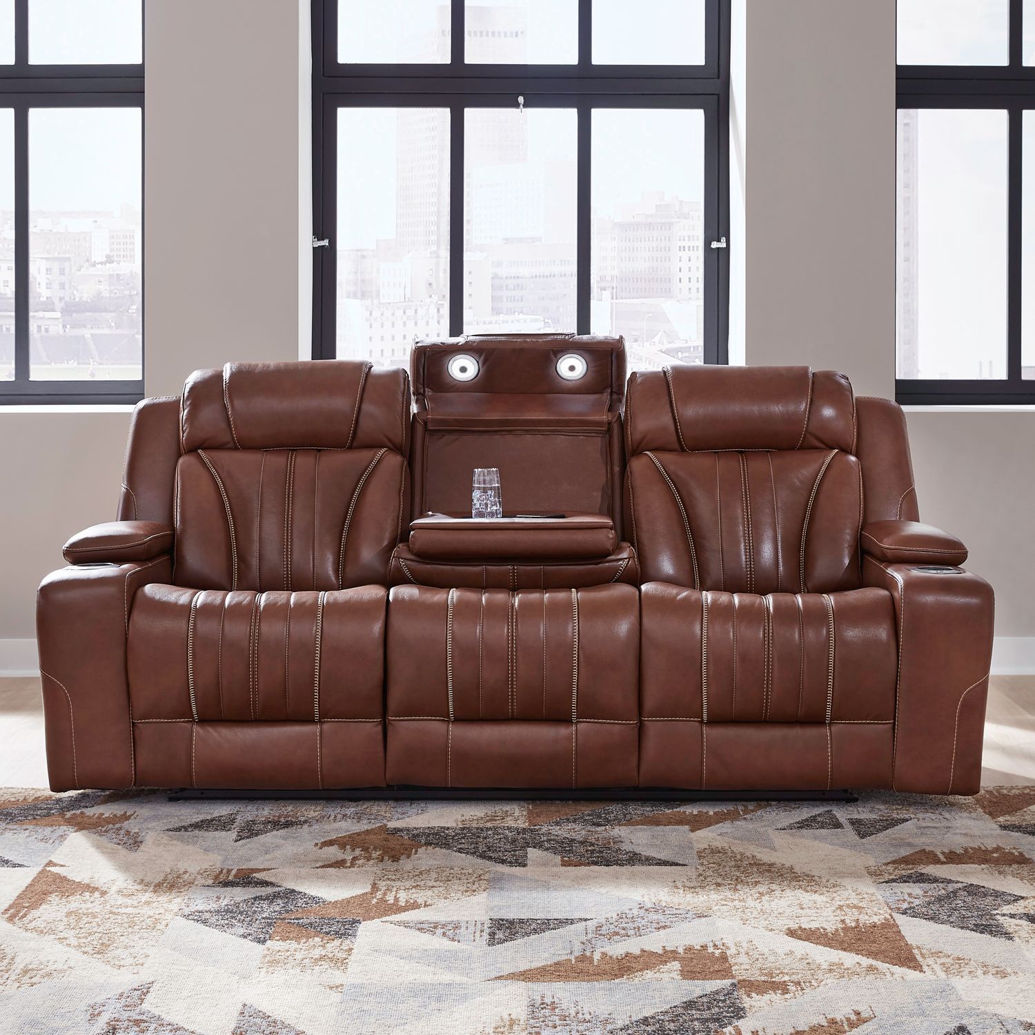 Caswell - Sofa P2 & ZG - Brown - Hornell Furniture Outlet