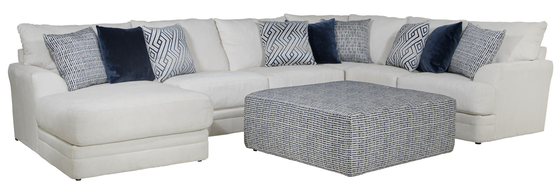 Polaris - Sectional With Comfort Coil Seating, 9 Included Accent Pillows And Included Cocktail Ottoman - Hornell Furniture Outlet