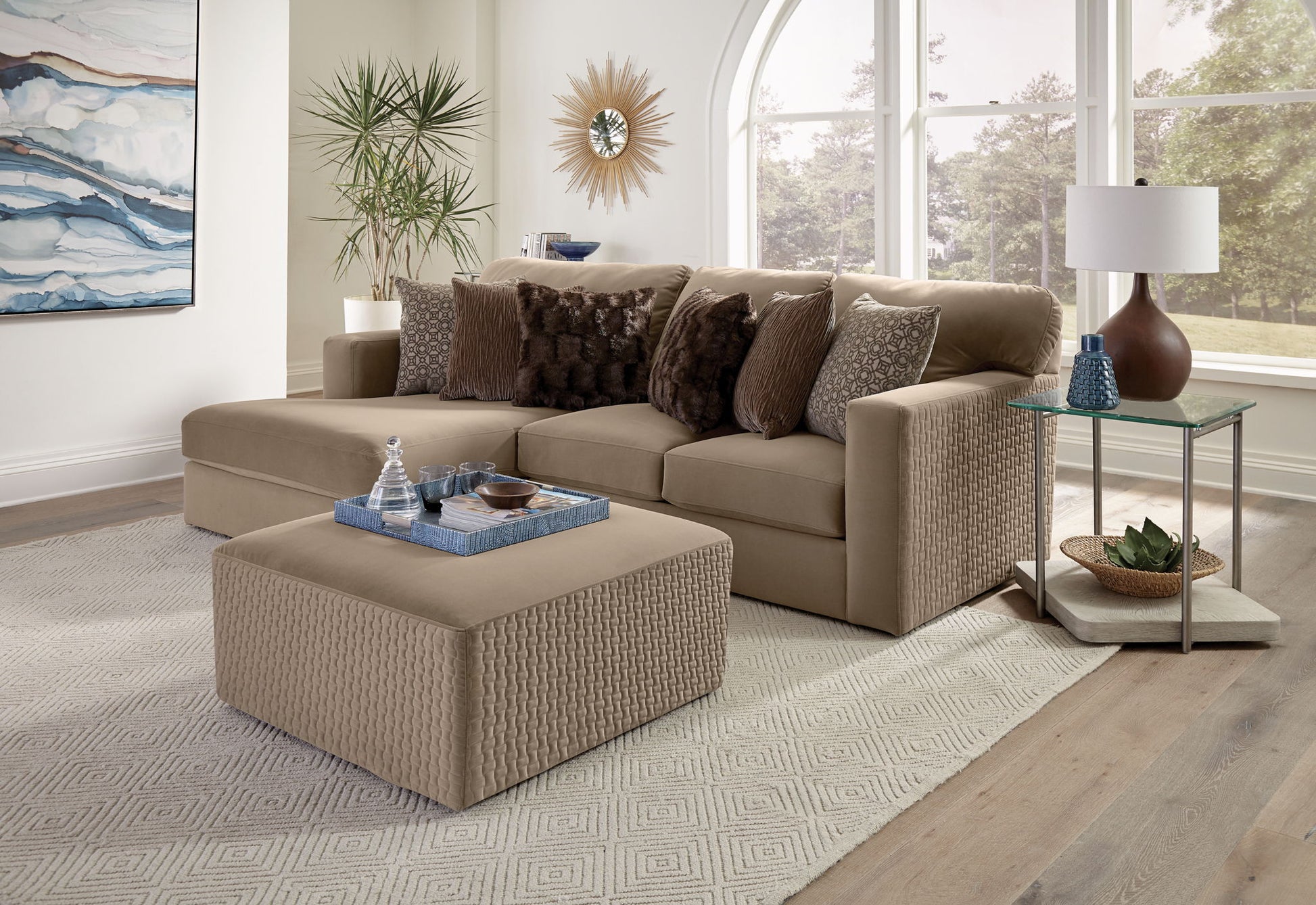 Carlsbad Modular Sectional - Cocktail Ottoman - Hornell Furniture Outlet