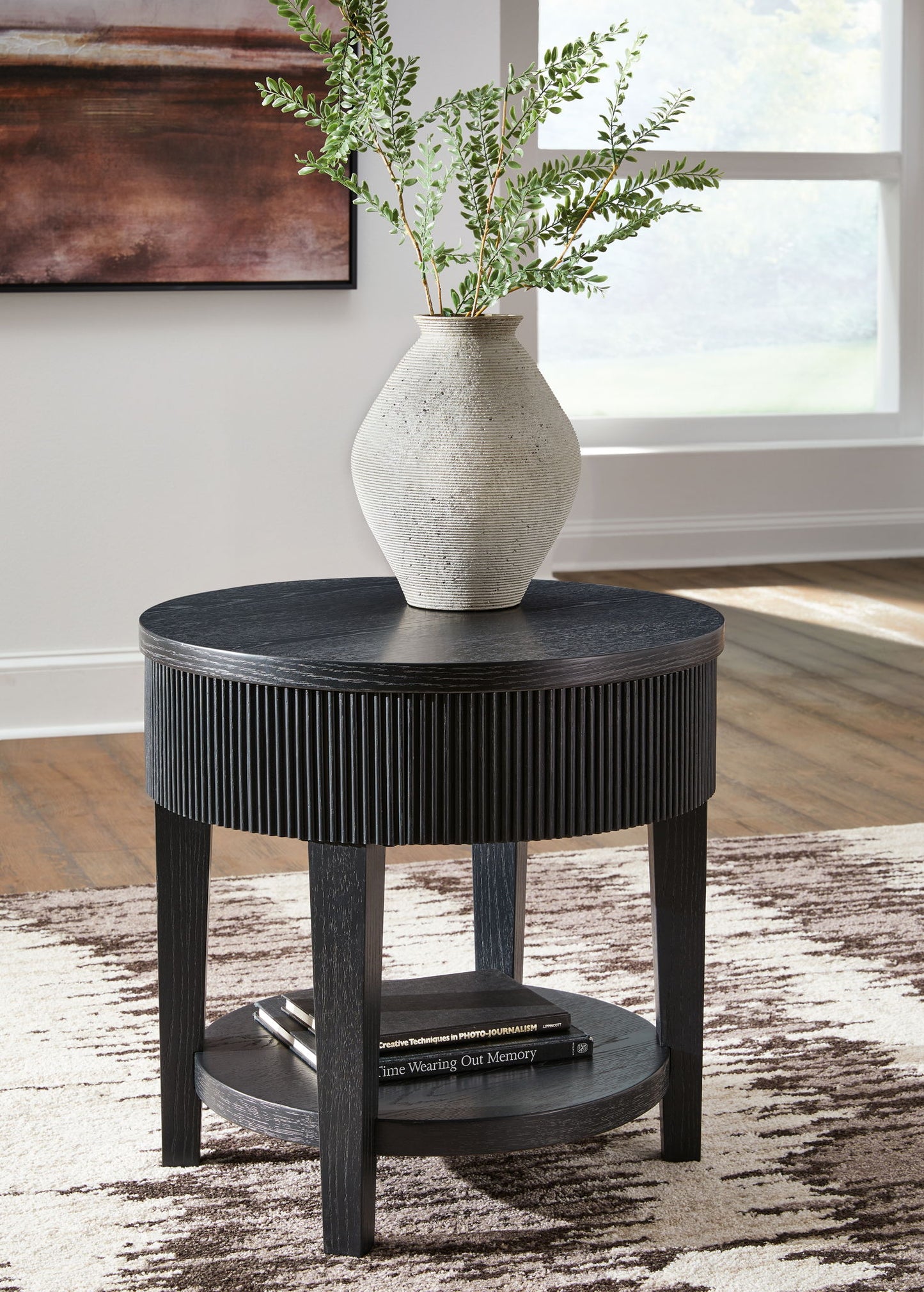 Marstream - Black - Round End Table - Hornell Furniture Outlet