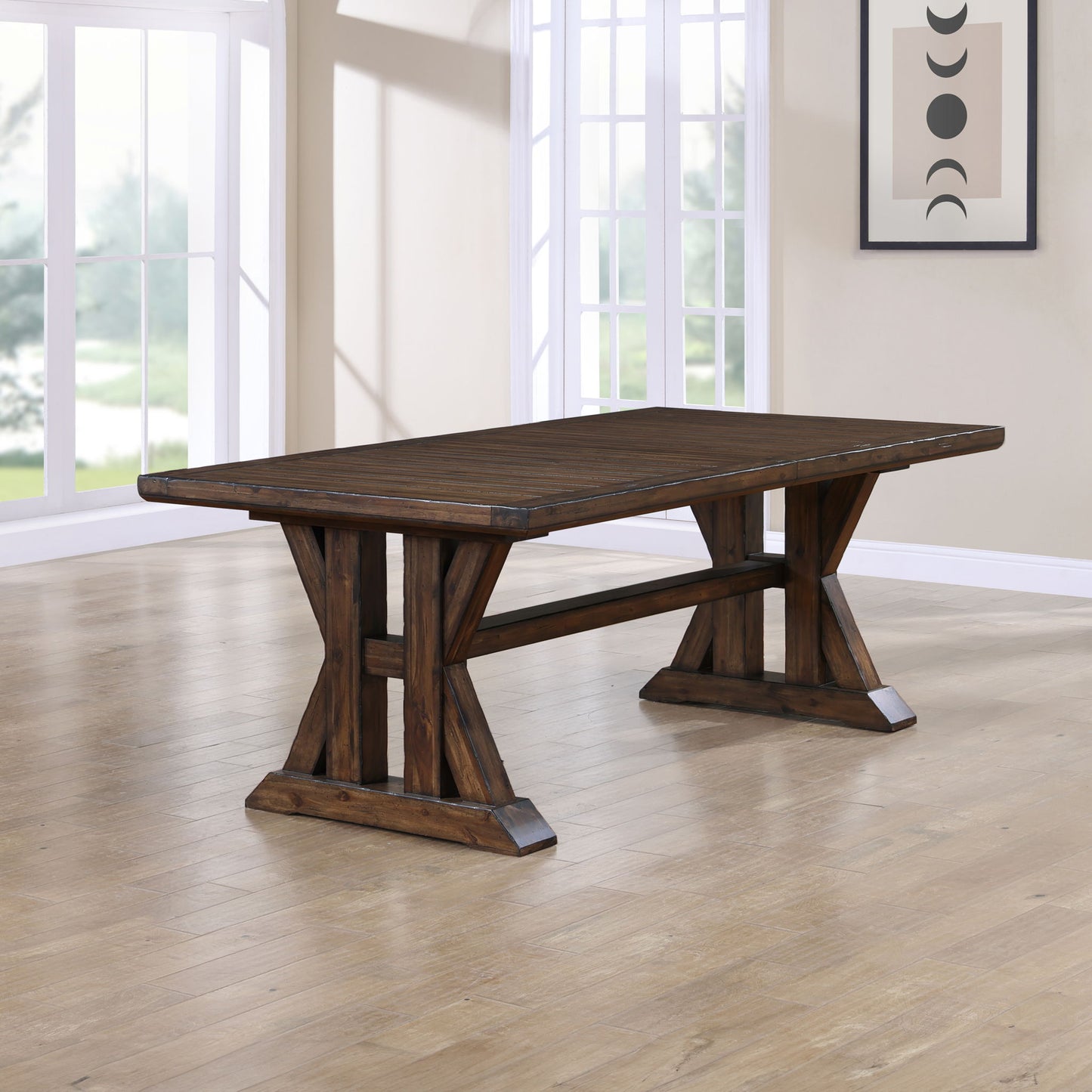 Auburn - Table With 2 / 20" Table Leaves - Dark Brown - Hornell Furniture Outlet