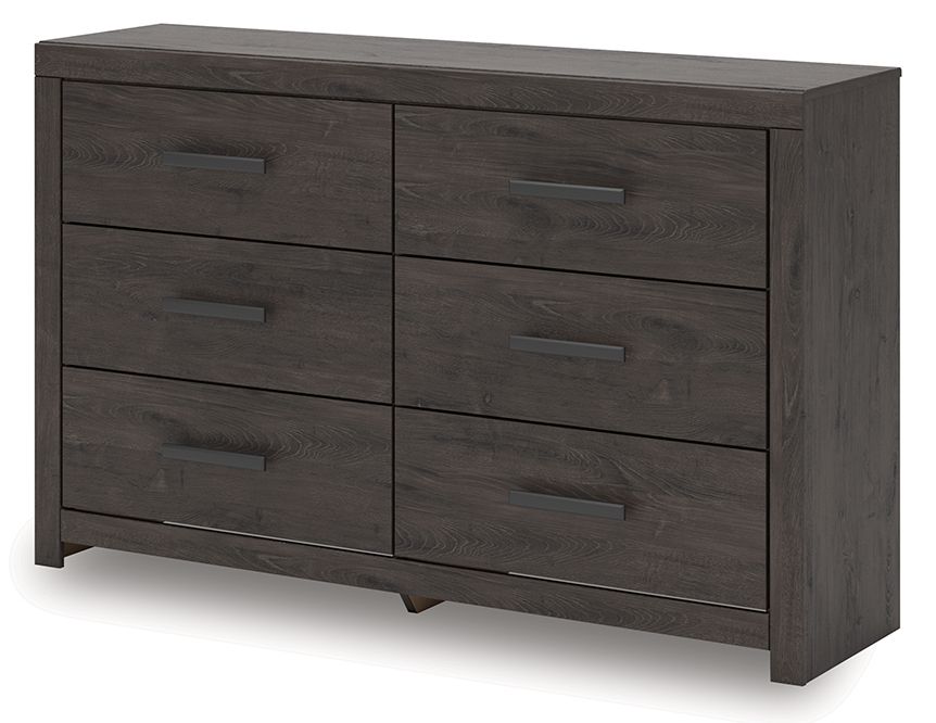 Prendonea - Charcoal - Six Drawer Dresser - Hornell Furniture Outlet