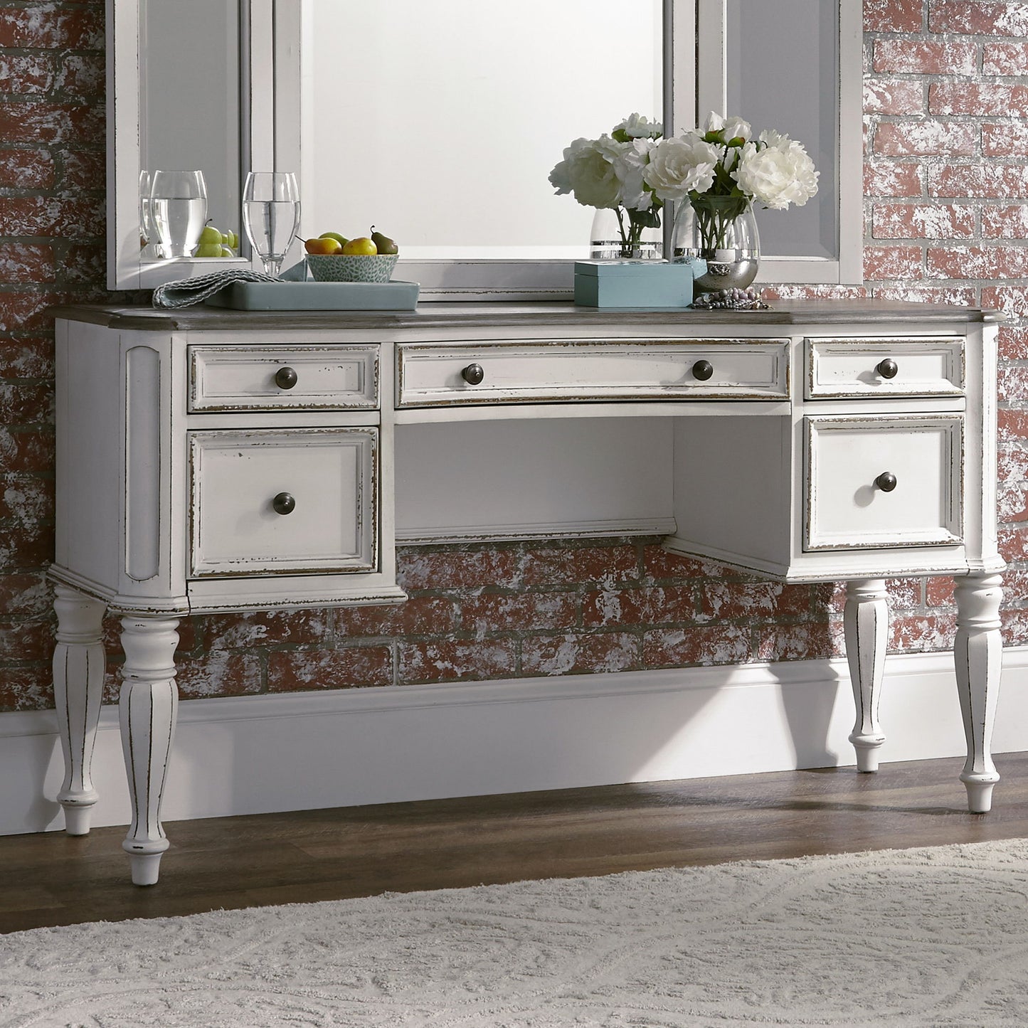 Magnolia Manor - Vanity Desk - White - Hornell Furniture Outlet