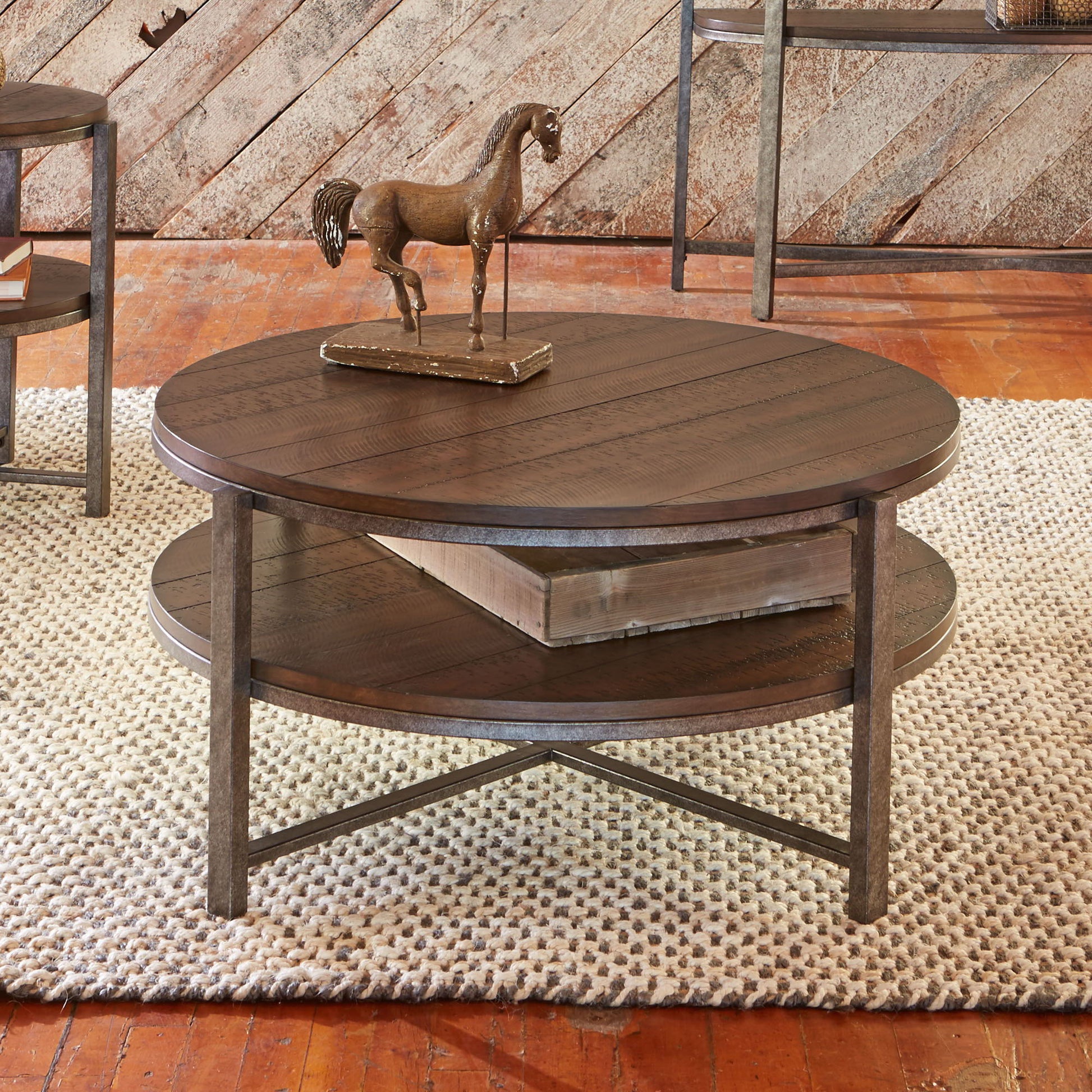 Breckinridge - Round Cocktail Table - Dark Brown - Hornell Furniture Outlet