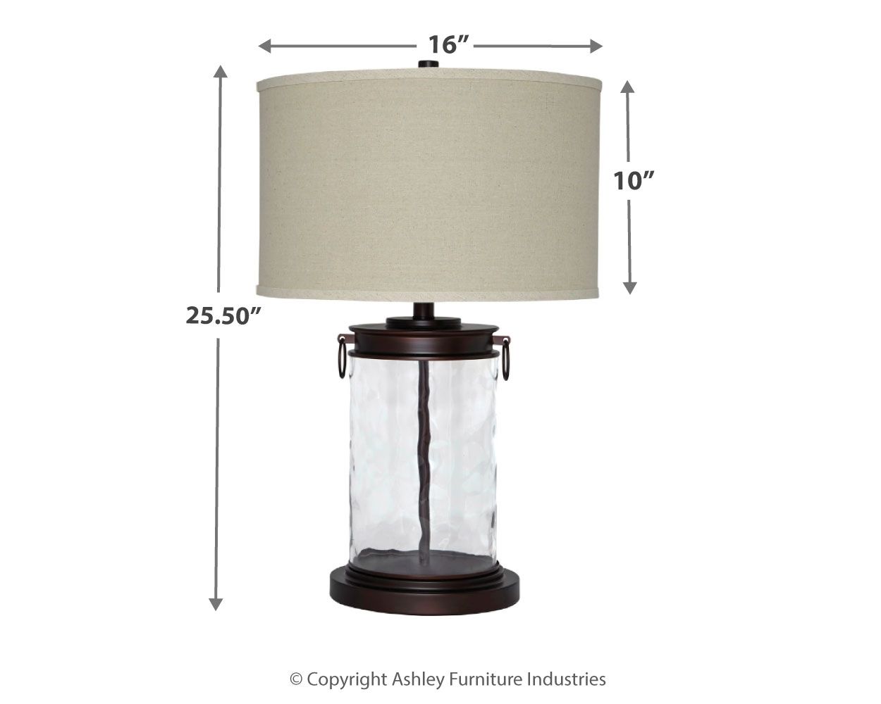 Tailynn - Clear / Bronze Finish - Glass Table Lamp - Hornell Furniture Outlet