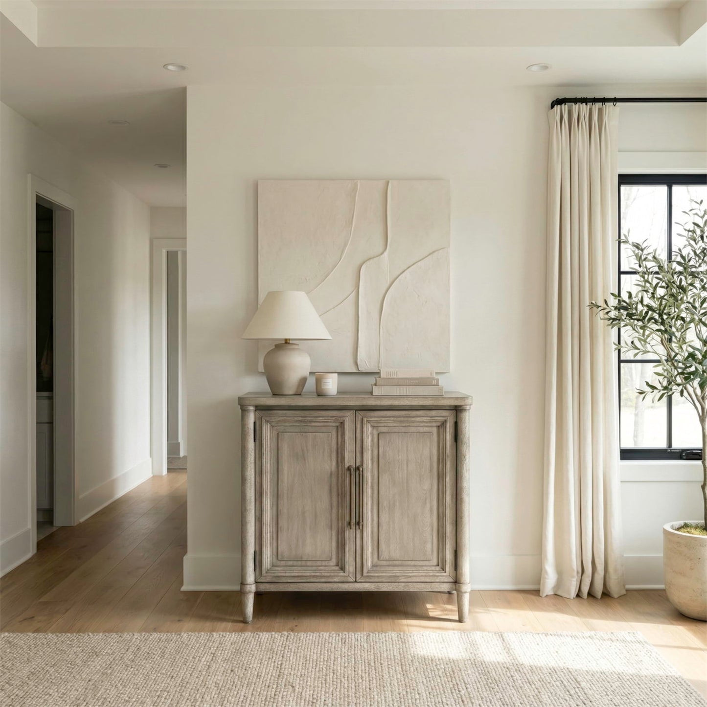 Rochelle Park - Bedside Chest With Charging Station - Smokey Taupe