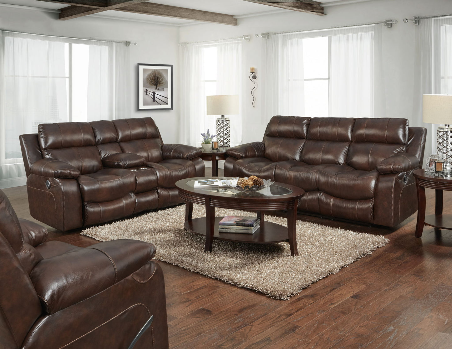 Positano - Reclining Console Loveseat - Hornell Furniture Outlet