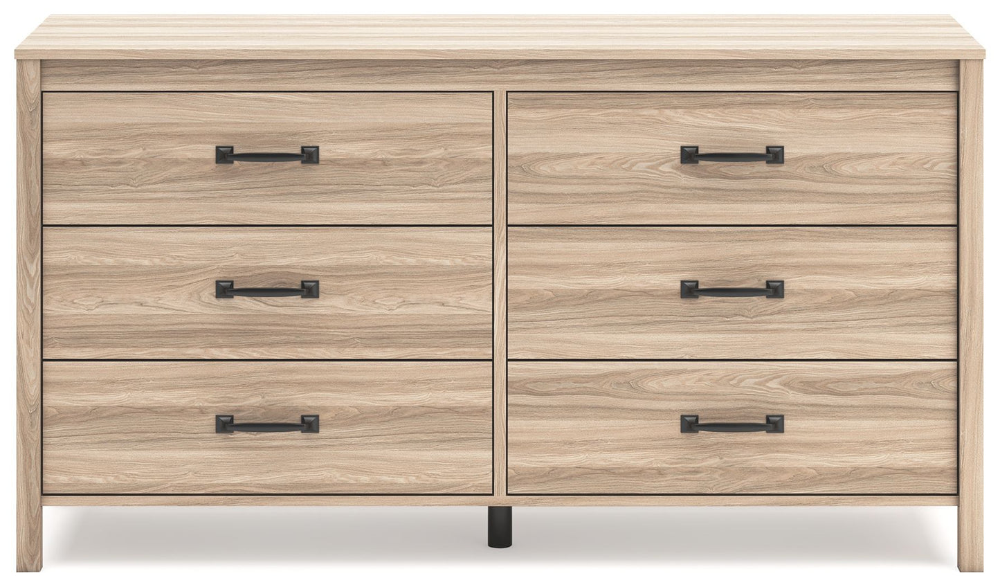Battelle - Tan - Six Drawer Dresser - Hornell Furniture Outlet