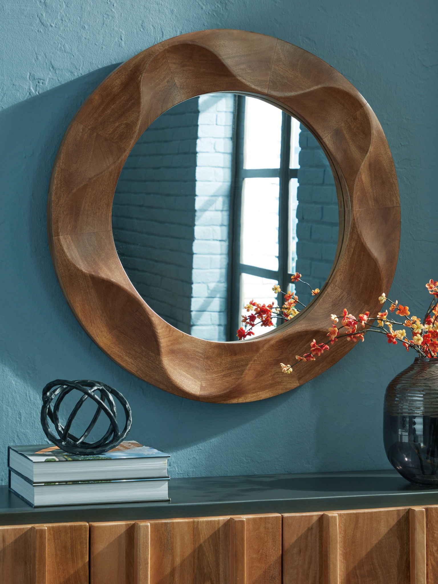 Aajon - Brown - Accent Mirror - Hornell Furniture Outlet