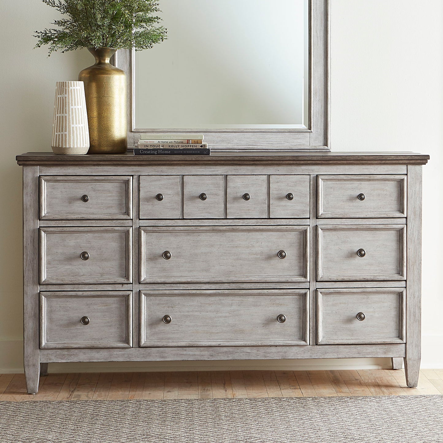 Heartland - 9 Drawer Dresser - White - Hornell Furniture Outlet