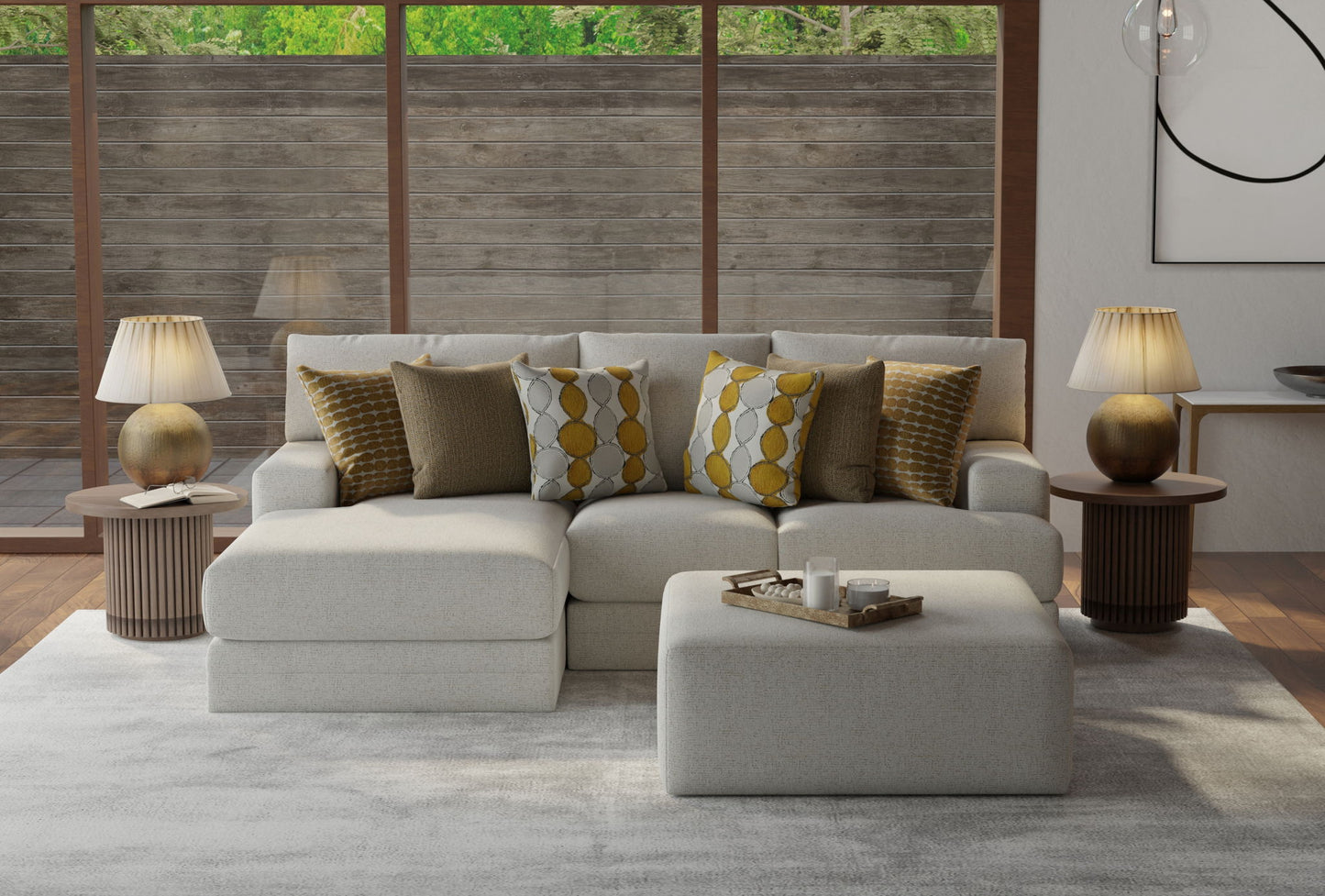 Tori - Sectional With Comfort Coil Seating, Cocktail Ottoman And Accent Pillows Included - Hornell Furniture Outlet