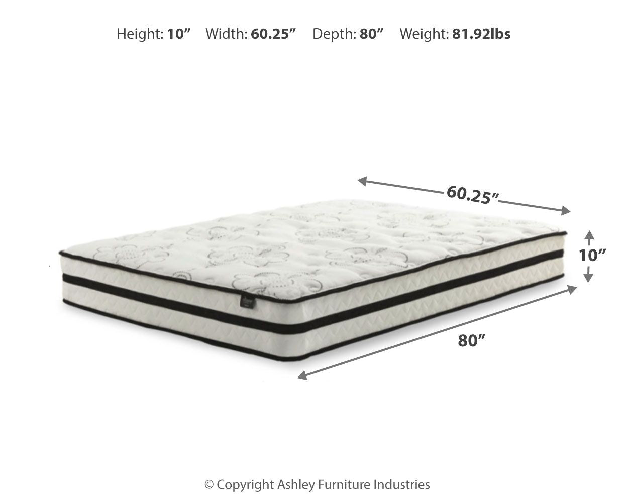 Chime 10 Inch Hybrid - Medium Hybrid Mattress - Hornell Furniture Outlet
