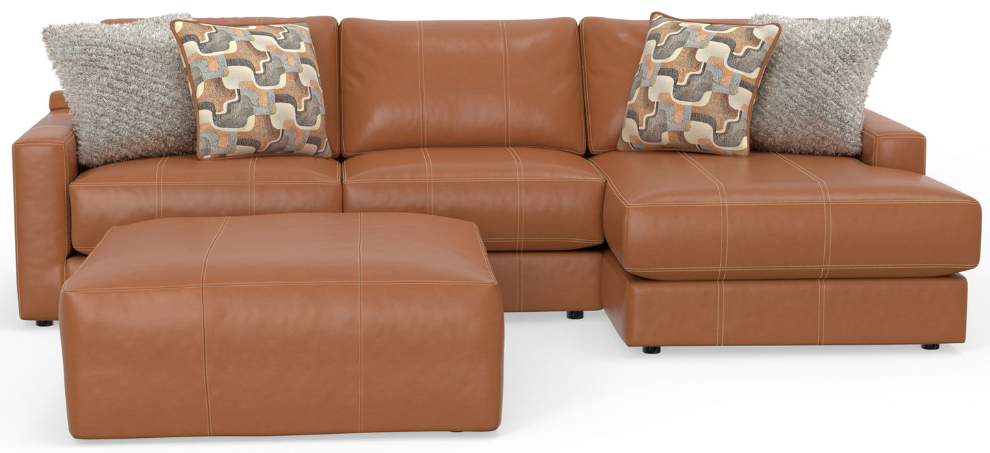 Minori - Italian Leather Sofa / Chaise And Cocktail Ottoman - Hornell Furniture Outlet