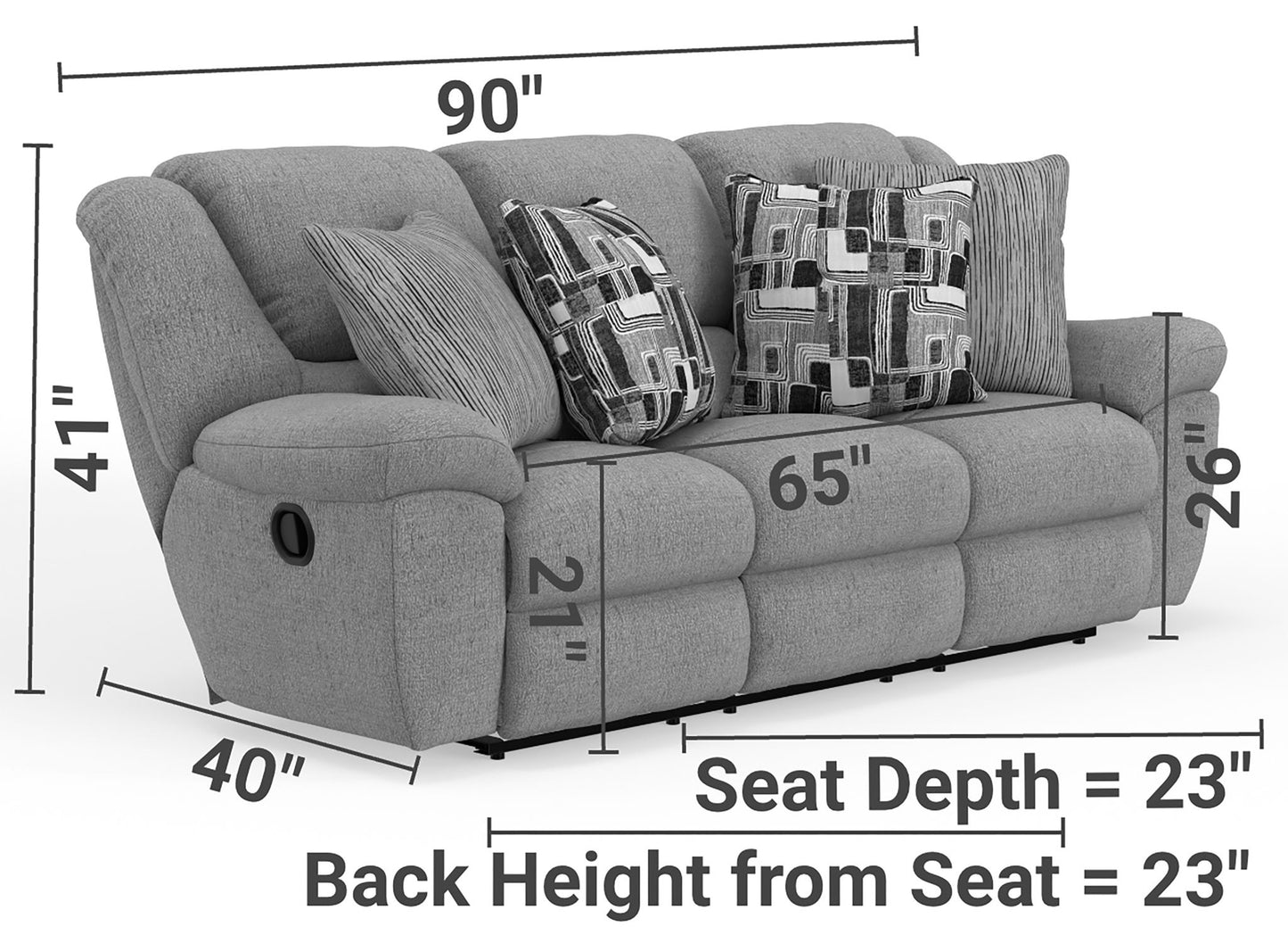 Trifecta - Sofa With 3 Recliners and Drop Down Table - Hornell Furniture Outlet