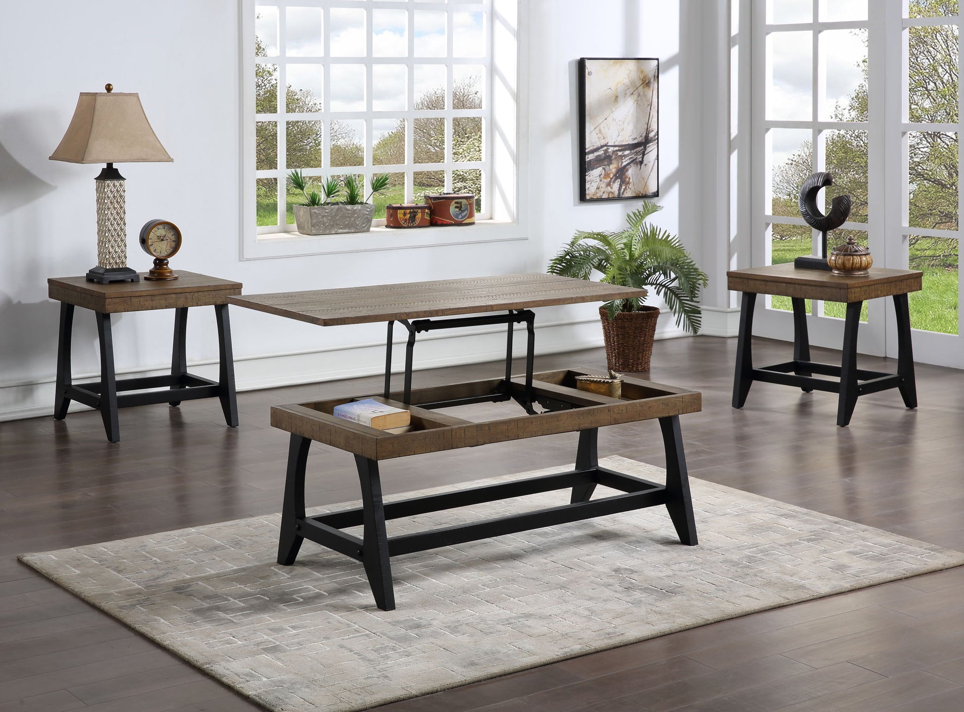 Ralston - 3 Piece Occasional Table Set - Brown - Hornell Furniture Outlet