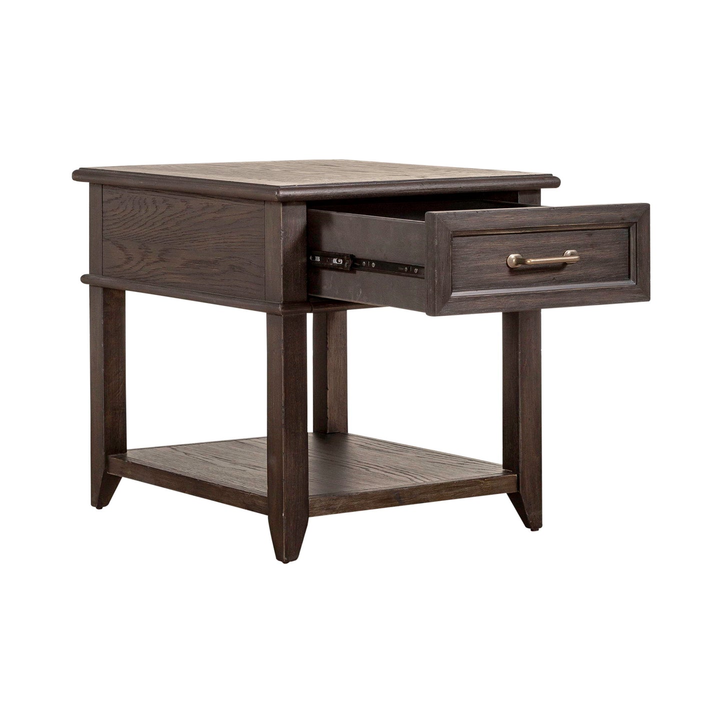 Mill Creek - Drawer End Table - Dark Brown - Hornell Furniture Outlet