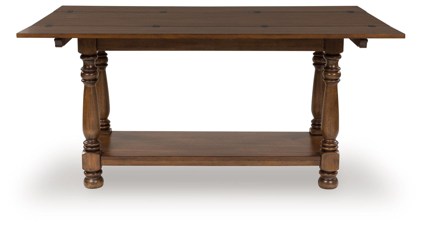 Sturlayne - Brown - Flip Top Sofa Table - Hornell Furniture Outlet