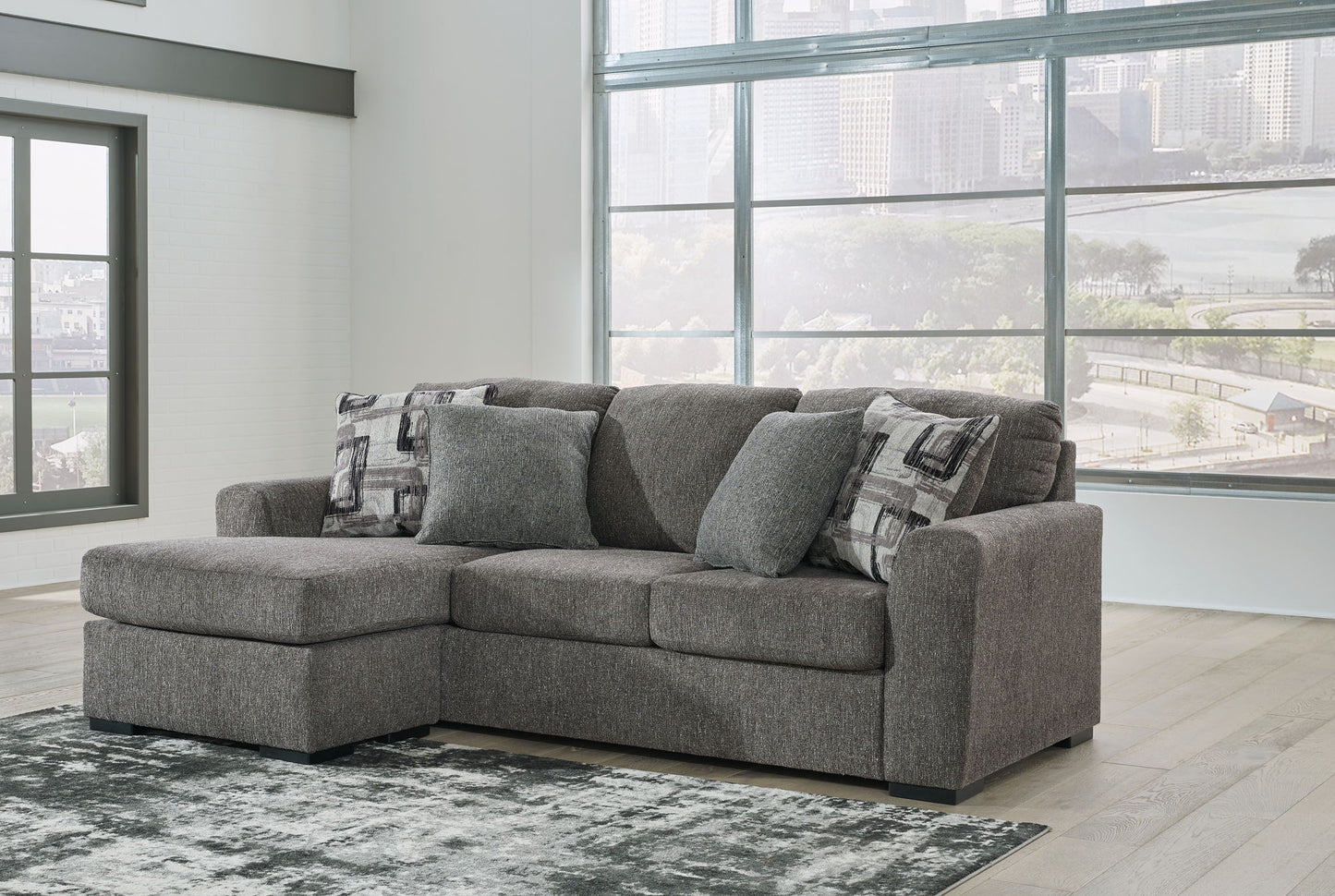 Gardiner - Pewter - Sofa Chaise - Hornell Furniture Outlet