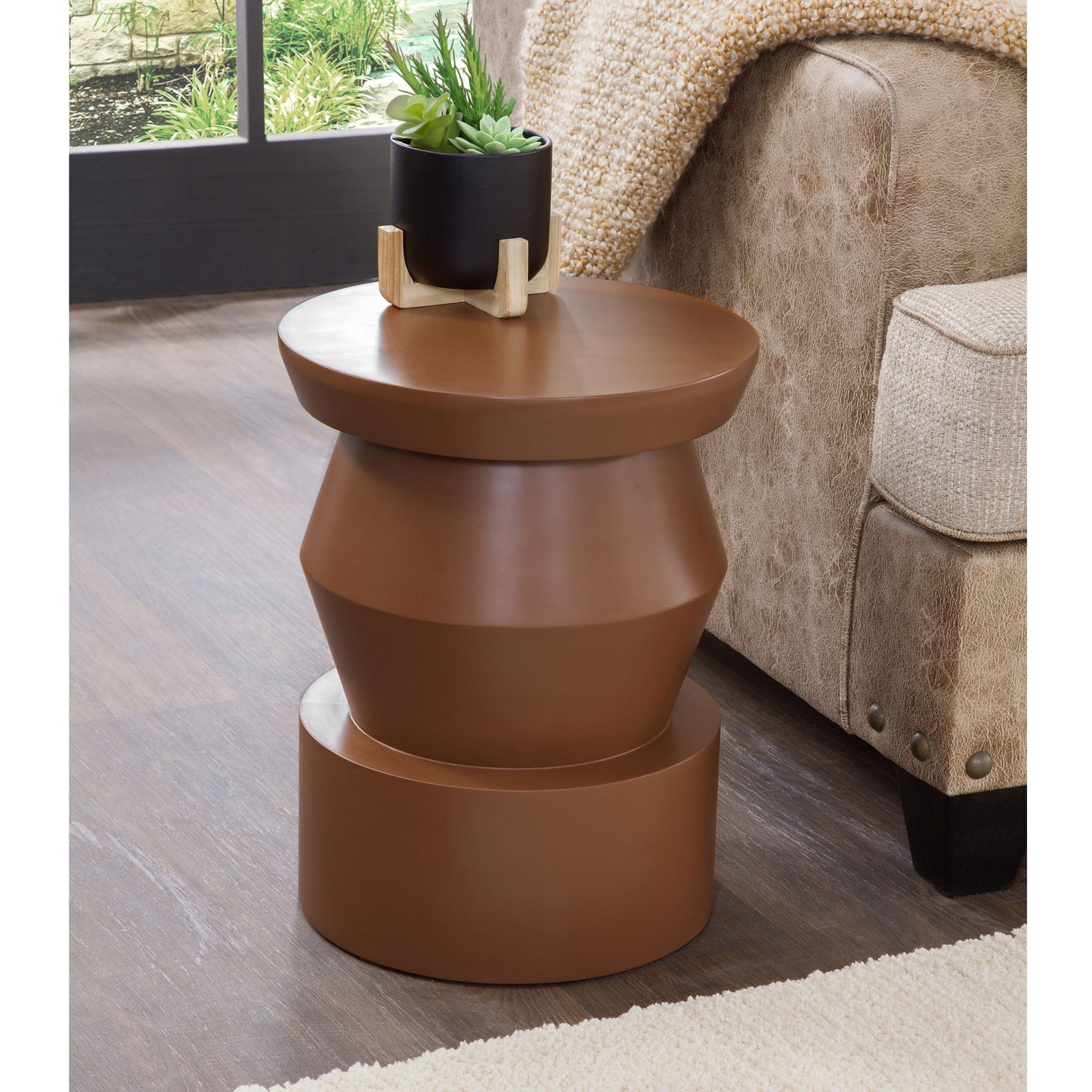 Allen - Side Table - Brown - Hornell Furniture Outlet