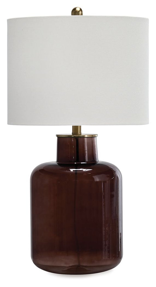 Mette - Brown / Gold Finish - Glass Table Lamp - Hornell Furniture Outlet