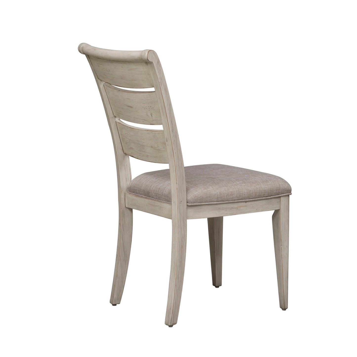 Farmhouse Reimagined - Ladder Back Upholstered Side Chair - White - Hornell Furniture Outlet